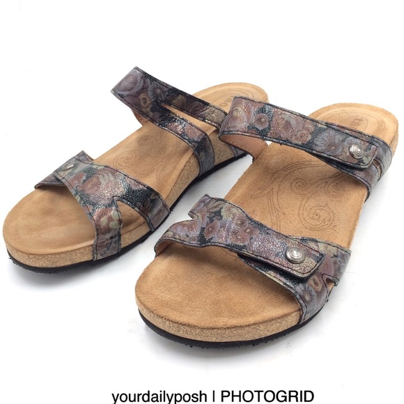 Taos Footwear | Shoes | Taos Audition Floral Leather Cork Slide Sandals 38  | Poshmark